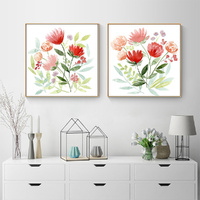 Florals 2 Sets Gold Frame Canvas Wall Art