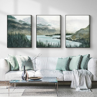 Landscape 3 Sets Black Frame Canvas Wall Art