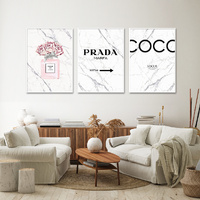 Fashion Perfume 3 Sets White Frame Canvas Wall Art