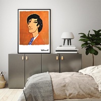 Villemot 1971 Black Frame Canvas Wall Art