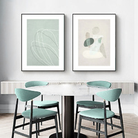 Abstract body and lines 2 Sets Black Frame Canvas Wall Art