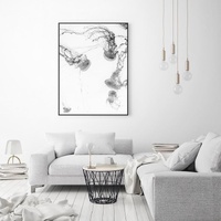 Jellyfish Black Frame Canvas Wall Art