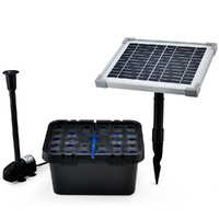 PROTEGE Solar Powered Water Fountain Pump Pond Kit with Eco Filter Box