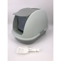 XL Portable Hooded Cat Toilet Litter Box Tray House w Charcoal Filter and Scoop