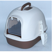 Portable Hooded Cat Toilet Litter Box Tray House with Handle and Scoop