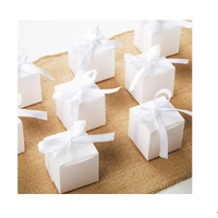 10 Pack of White 5cm Square Cube Card Gift Box - Folding Packaging Small rectangle/square Boxes for Wedding Jewelry Gift Party Favor Model Candy Choco