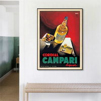 Cordial Campari Liquor Black Frame Canvas Wall Art