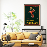 Maccheroni Pianiciani Black Frame Canvas Wall Art