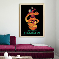 Bitter Campari Gold Frame Canvas Wall Art