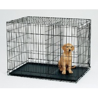 Collapsible Metal Dog Puppy Crate Cat Cage With Divider