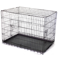 Collapsible Metal Dog Cat Crate Cat Rabbit Puppy Cage With Tray