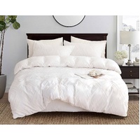 Tufted Diamond Jacquard White Duvet Doona Quilt Cover Set