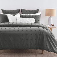 Tufted Dot Jacquard Grey Duvet Doona Quilt Cover Set