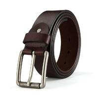 New Cowhide Leather Men Belt Pin Buckle Luxury Male Belts