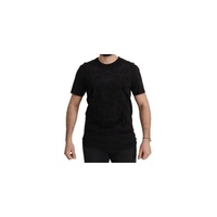 Authentic Dolce & Gabbana Black Baroque Motive T-shirt Men