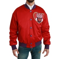 Dolce & Gabbana Bomber Jacket with Multicolor Motive Men