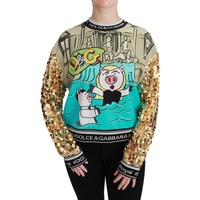 Dolce & Gabbana Crewneck Pullover Sweater with Year of the Pig Motive Women