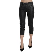 New GALLIANO Mid Waist Slim Leg Cropped Jeans Women