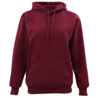 Adult Unisex Men's Basic Plain Hoodie Pullover Sweater Sweatshirt Jumper XS-8XL, Burgundy