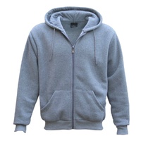 Adult Unisex Zip Plain Fleece Hoodie Hooded Jacket Mens Sweatshirt Jumper XS-8XL, Light Grey