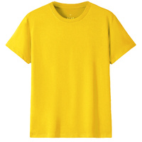 Adult 100% Cotton T-Shirt Unisex Men's Basic Plain Blank Crew Tee Tops Shirts, Yellow