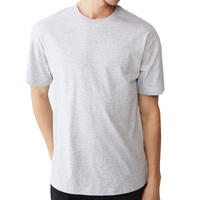 Adult 100% Cotton T-Shirt Unisex Men's Basic Plain Blank Crew Tee Tops Shirts, Light Grey