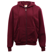 Adult Unisex Zip Plain Fleece Hoodie Hooded Jacket Mens Sweatshirt Jumper XS-8XL, Burgundy