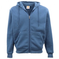 Adult Unisex Zip Plain Fleece Hoodie Hooded Jacket Mens Sweatshirt Jumper XS-8XL, Dusty Blue