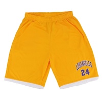 Men's Basketball Sports Shorts Gym Jogging Swim Board Boxing Sweat Casual Pants, Yellow - Los Angeles 24