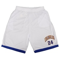 Men's Basketball Sports Shorts Gym Jogging Swim Board Boxing Sweat Casual Pants, White - Los Angeles 24