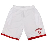 Men's Basketball Sports Shorts Gym Jogging Swim Board Boxing Sweat Casual Pants, White - Houston 13