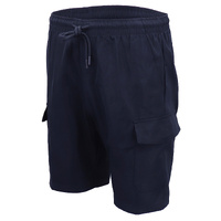 Men's Cargo Shorts 4 Pockets Cascual Work Trousers Active Pants Elastic Waist, Navy