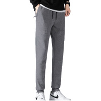 Men's Fleece Slim Trackpant Sport Joggers w Zipped Pockets Gym Casucal Trousers, Dark Grey