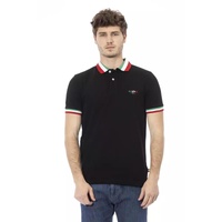 Embroidered Short Sleeve Polo Shirt with Tricolor Collar