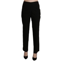 Black High Waist Straight Pants