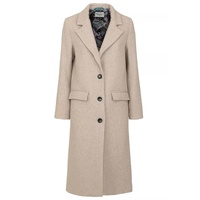 Wool Blend Coat with Front Pockets - Internal Lining