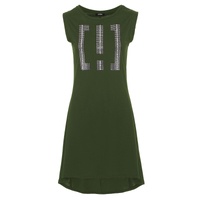 Logo-Embellished Army Green Maxi Tank Dress