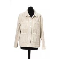 Logoed Button Wide Ribbed Jacket with 4 Pockets