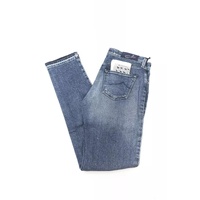 Logo Embroidered Slim Jeans with Fringed Bottom&quot;

or 

&quot;Fringed Slim Jeans with Logo Embroidery