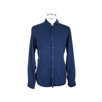 Cotton Velvet Logo Shirt with Button Closure - Long Sleeves