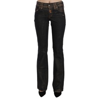 Mid Waist Flared Denim Casual Pants