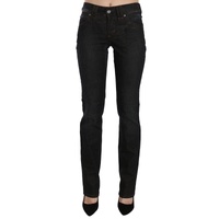 Mid Waist Slim Fit Corduroy Jeans with Logo Details