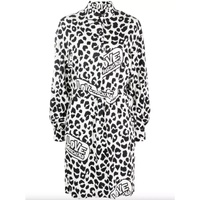 Love Moschino Leopard Texture Logo Dress