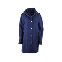 Blue Love Moschino Coat with Hood and Golden Button Closure