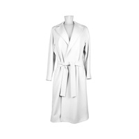 Wool Coat with Raglan Sleeves and Ribbon Belt Closure