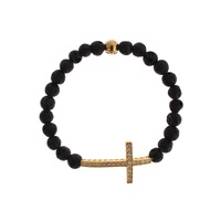 NIALAYA Gold Plated Sterling Silver Bracelet with CZ Diamond Cross