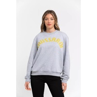 Oversized Maxi Lettering Sweatshirt with Dropped-shoulder Sleeves