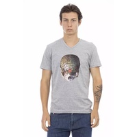 Front Print V-Neck Short Sleeve T-Shirt