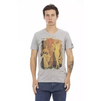 Front Print Short Sleeve V-Neck T-Shirt