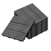 11 pcs DIY Wooden Composite Decking Tiles Garden Outdoor Backyard Flooring Home Decor